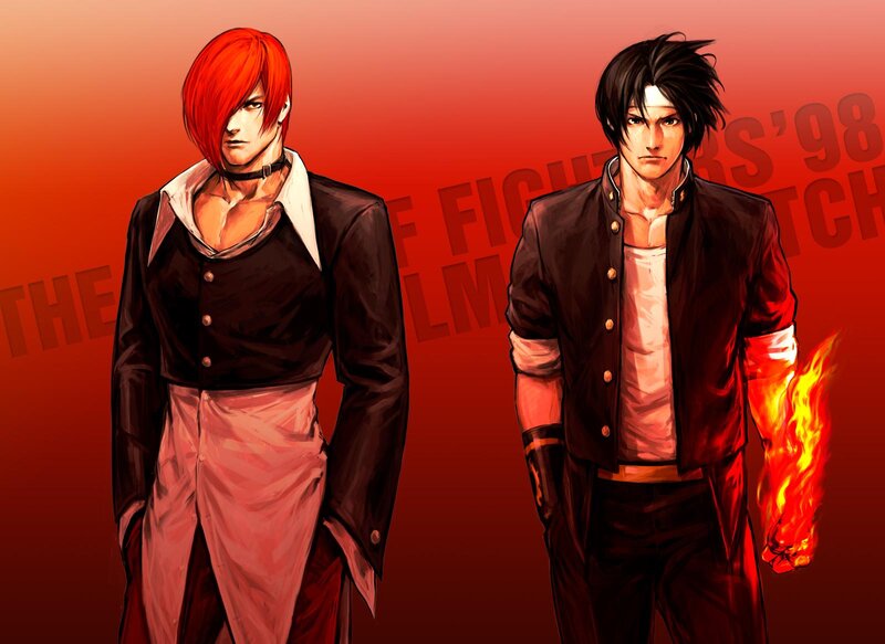 Two Male Characters — Red, Dramatic, Manga