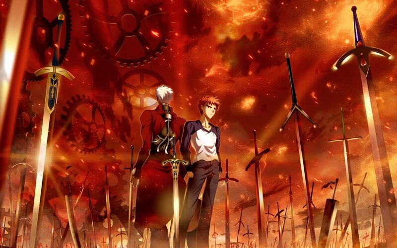 Two Male Characters — Red, Dramatic