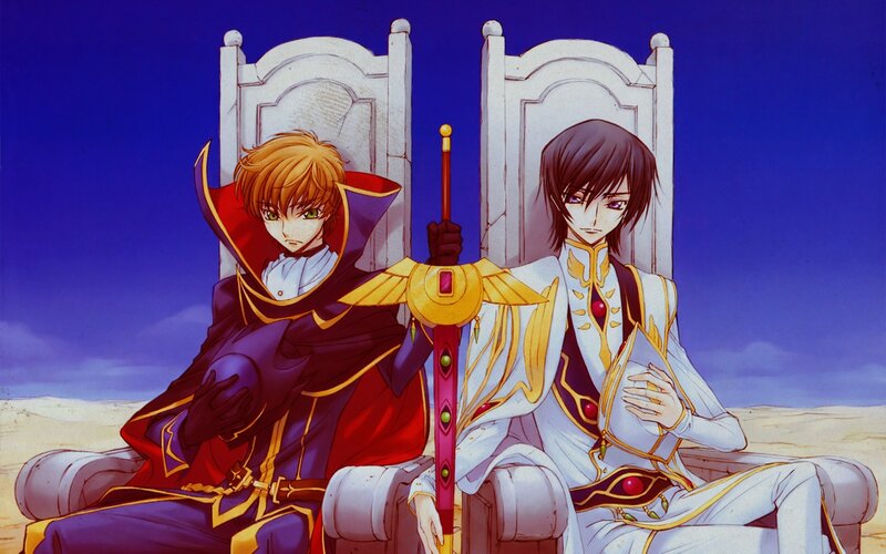 Two Male Characters Sitting — Blue, Dramatic, Afternoon