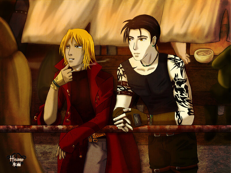 Two Male Characters Sitting
