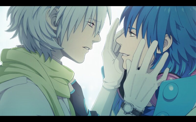 Two Male Characters Touching Faces