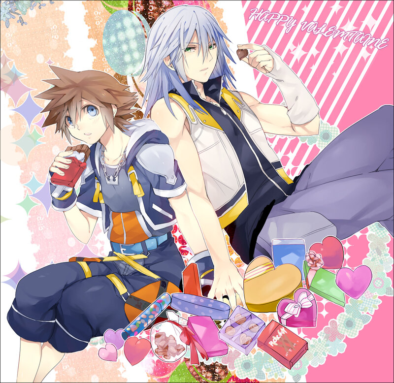 Two Male Characters with Chocolates
