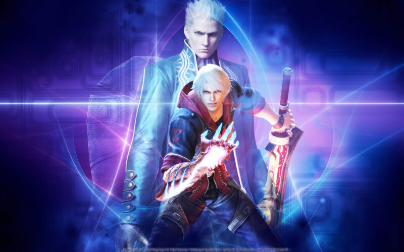 Two Male Characters with Swords — Blue, Dramatic