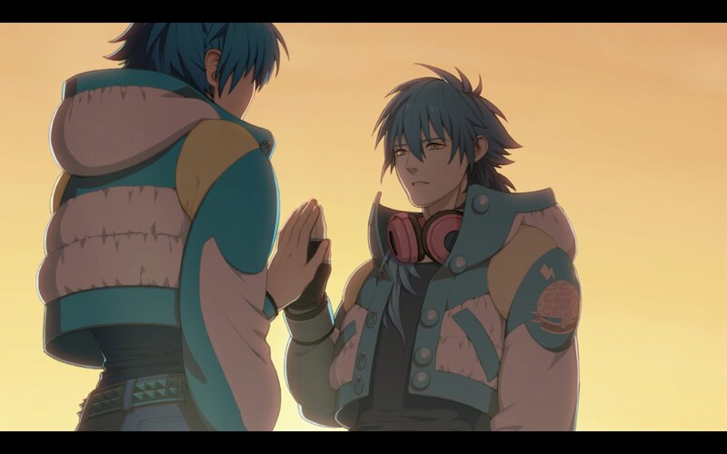 Two Male Characters — Yellow, Dramatic, Sunset