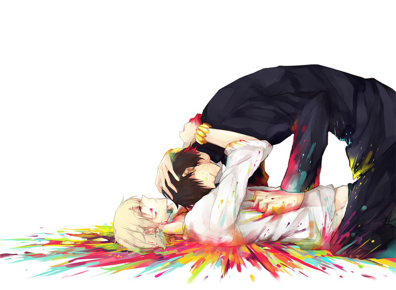 Two Male Figures Embracing