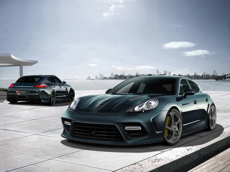 Two Mansory Porsche Panamera cars