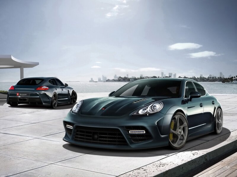 Two Mansory Porsche Panamera cars