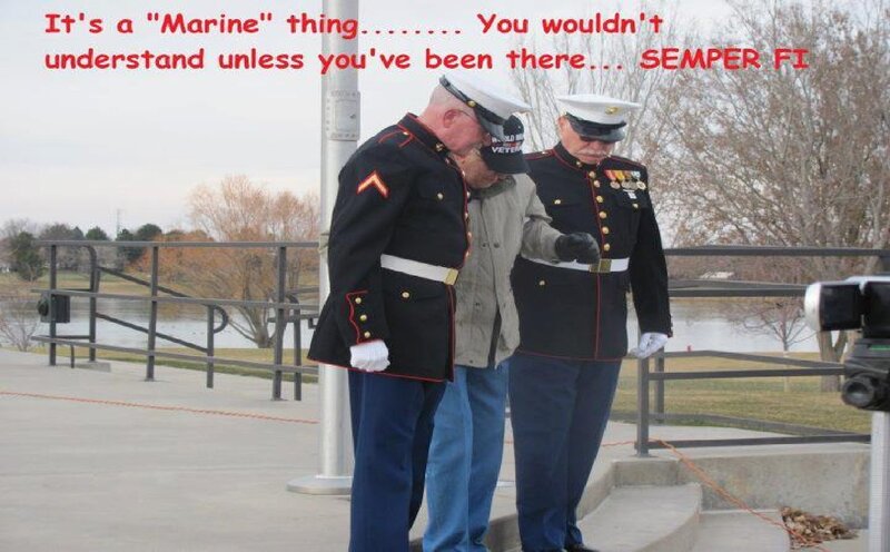 Two Marines with Veteran