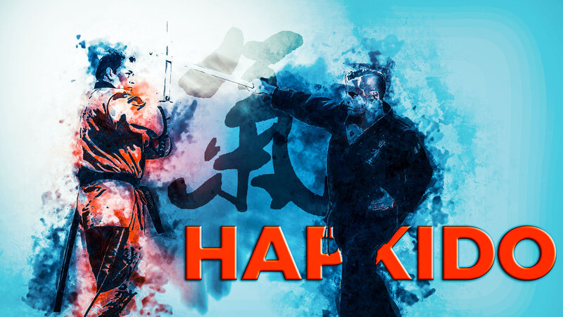 Two Martial Artists Fighting — Blue