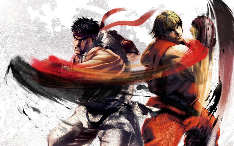 Two Martial Artists Fighting — Red