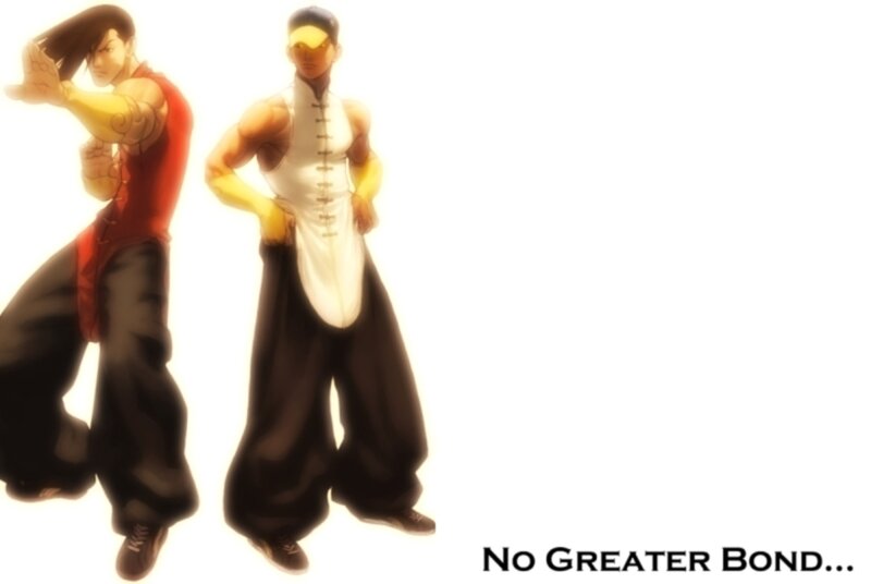 two martial artists in traditional attire