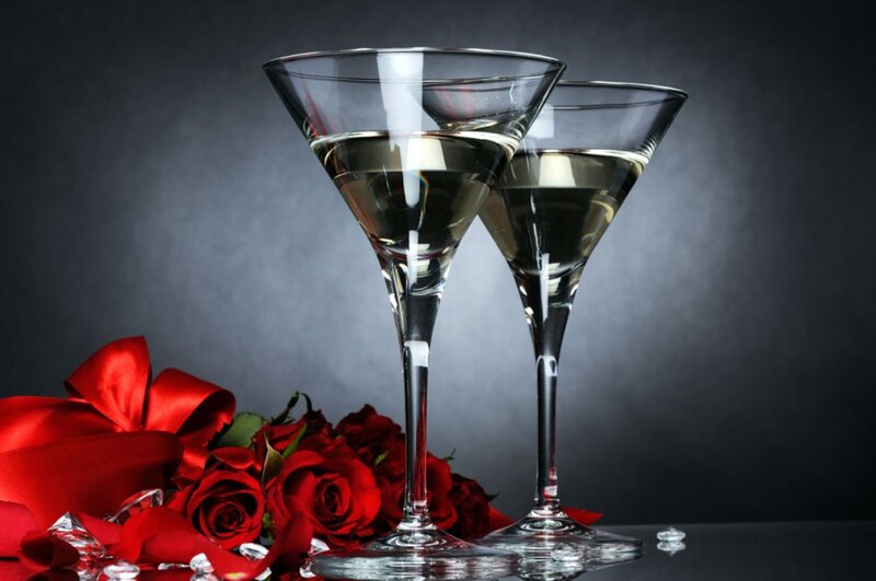 Two Martini Glasses — Black
