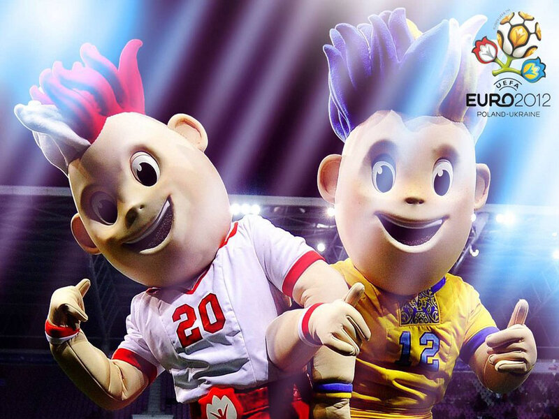 Two Mascots in Stadium