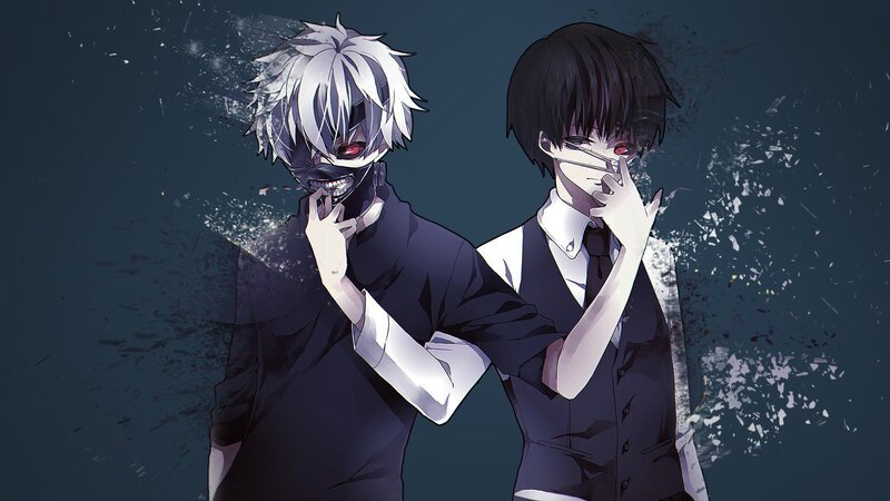 Two Masked Characters — Black
