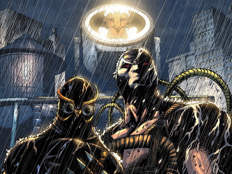 Two Masked Figures in Rain