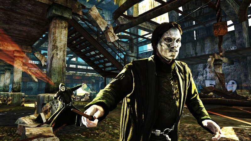 Two Masked Figures in Ruin