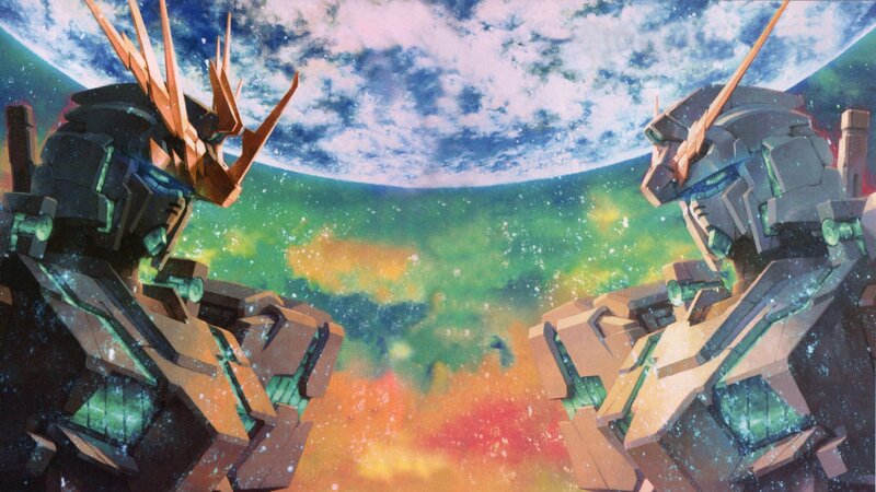 Two Mechs Facing Each Other — Green, Dramatic