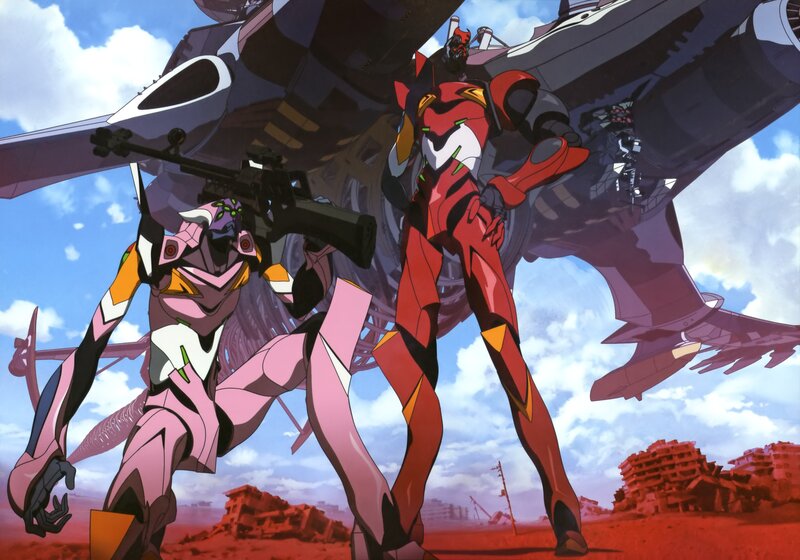 Two Mechs in a Ruined City