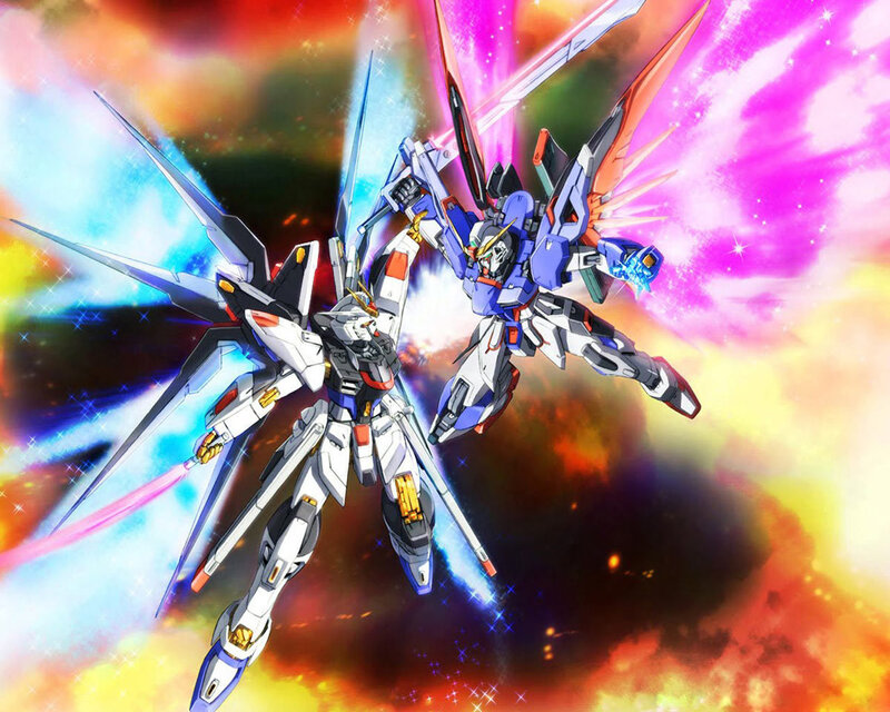 Two Mechs in Space — Blue, Dramatic, Anime