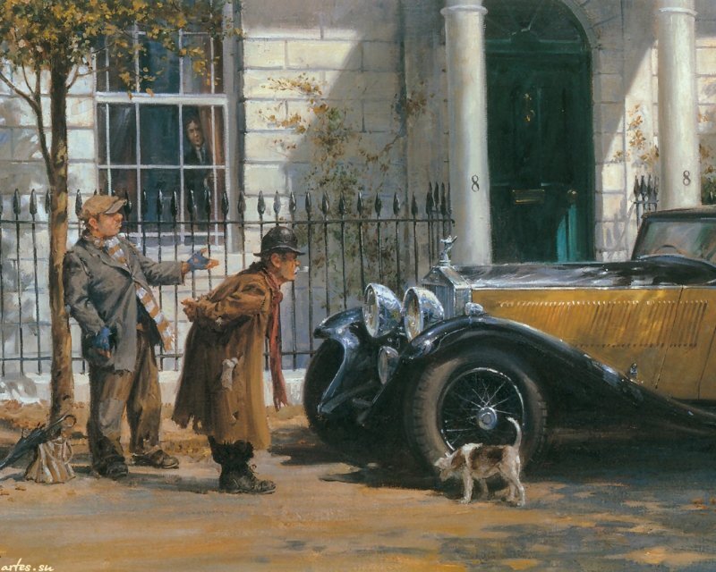 Two Men and a Dog — Yellow