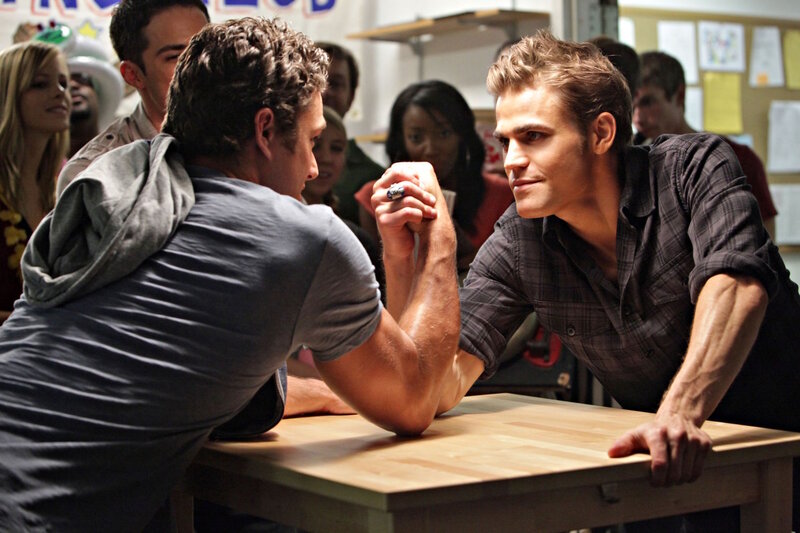 Two Men Arm Wrestling — Brown