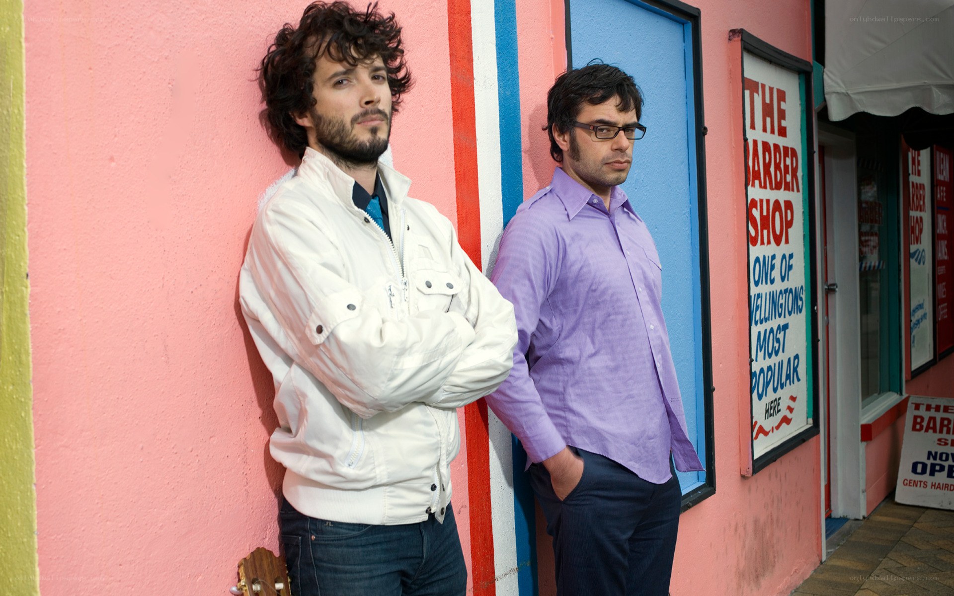Two men at a barber shop