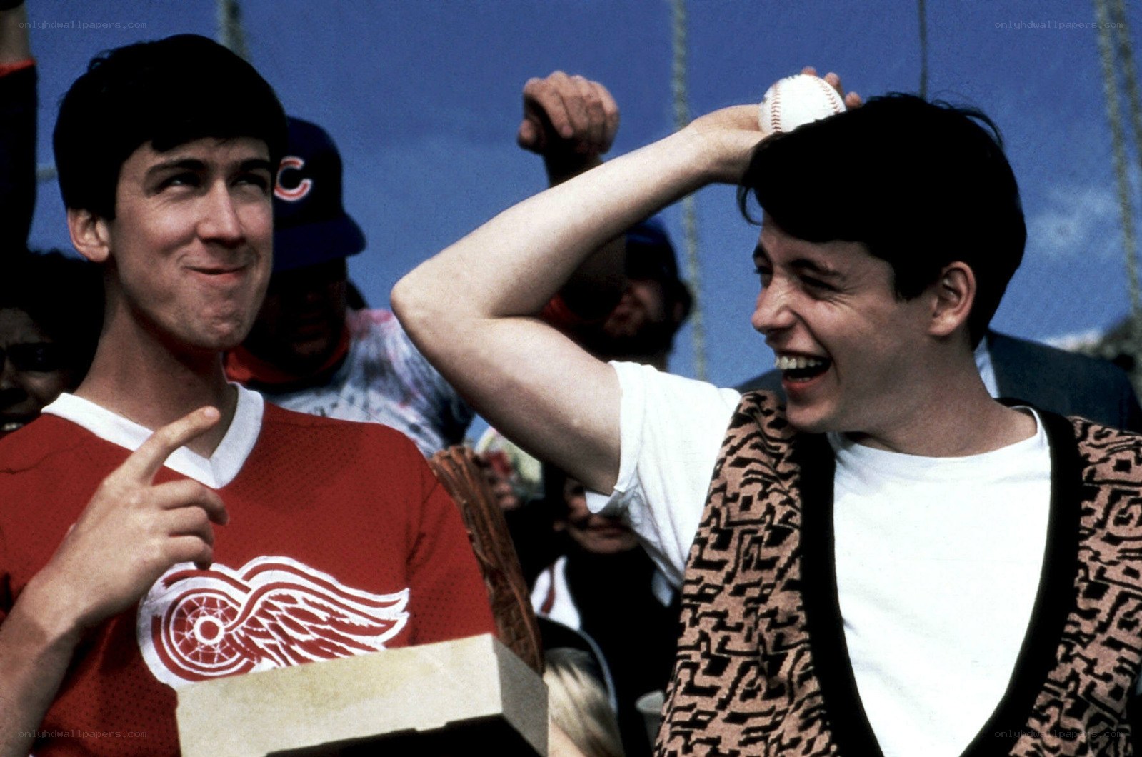 Two men at a baseball game