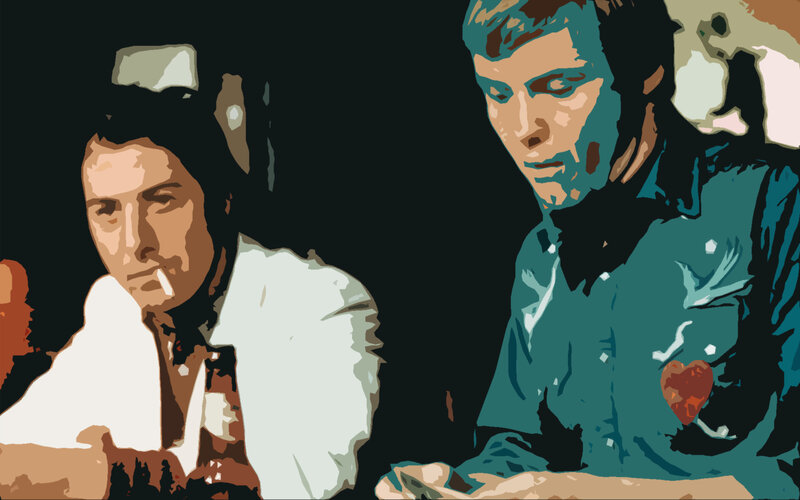 Two Men at a Table — Black, Dramatic