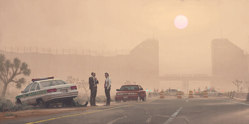 Two Men at Border Checkpoint