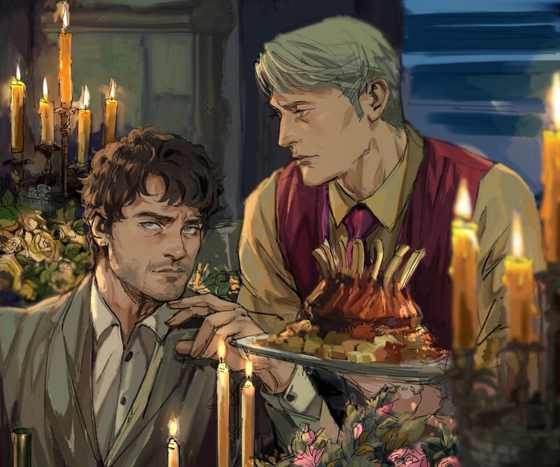 Two Men at Dinner