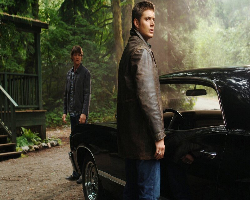 Two Men by a Car — Black