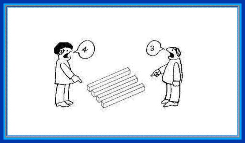 Two Men Counting Blocks