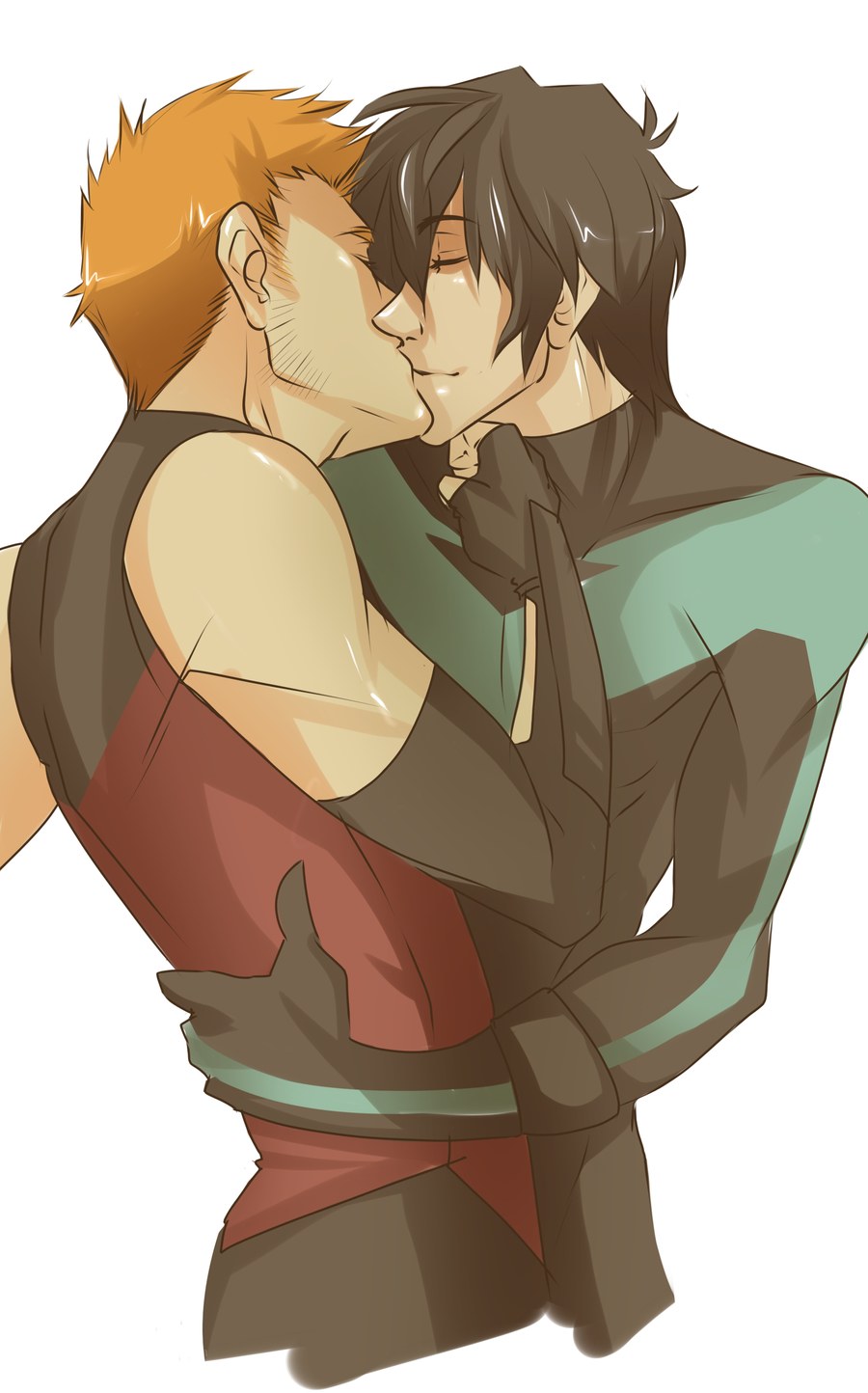 two men embracing and kissing