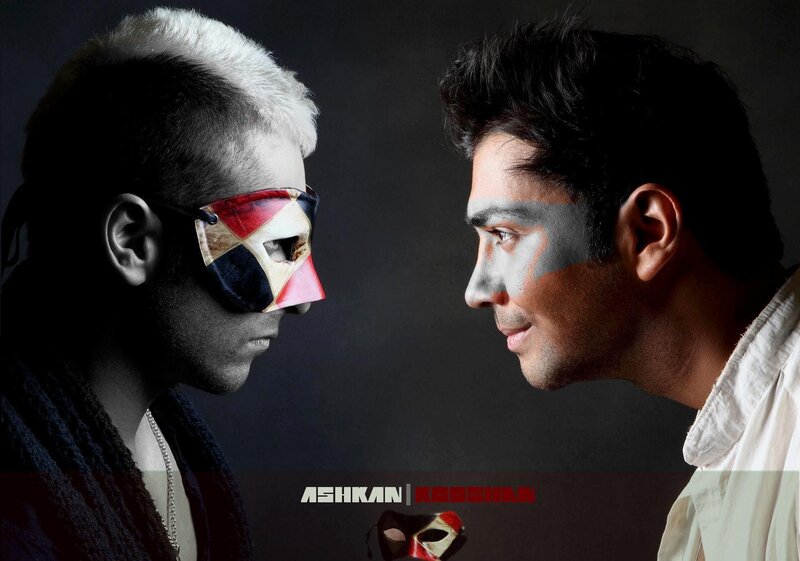Two Men Facing Each Other — Black, Dramatic, Photograph, Mask, Face Paint