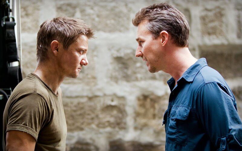 Two Men Facing Each Other — Blue, Dramatic, Photograph, Stone Wall