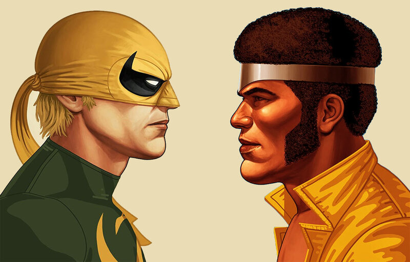 Two Men Facing Each Other — Yellow
