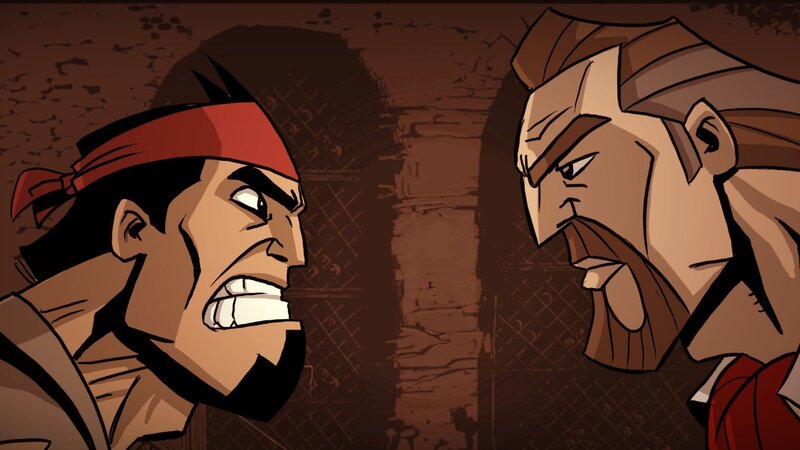 Two Men Facing Off — Brown, Tense
