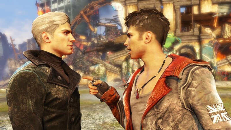Two Men Facing Off — Brown