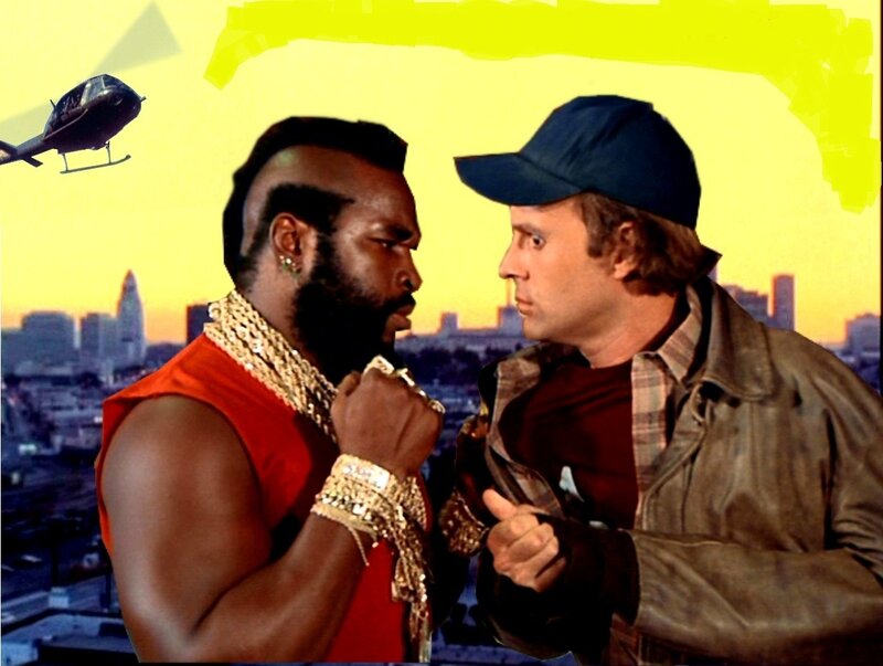 two men facing off on rooftop