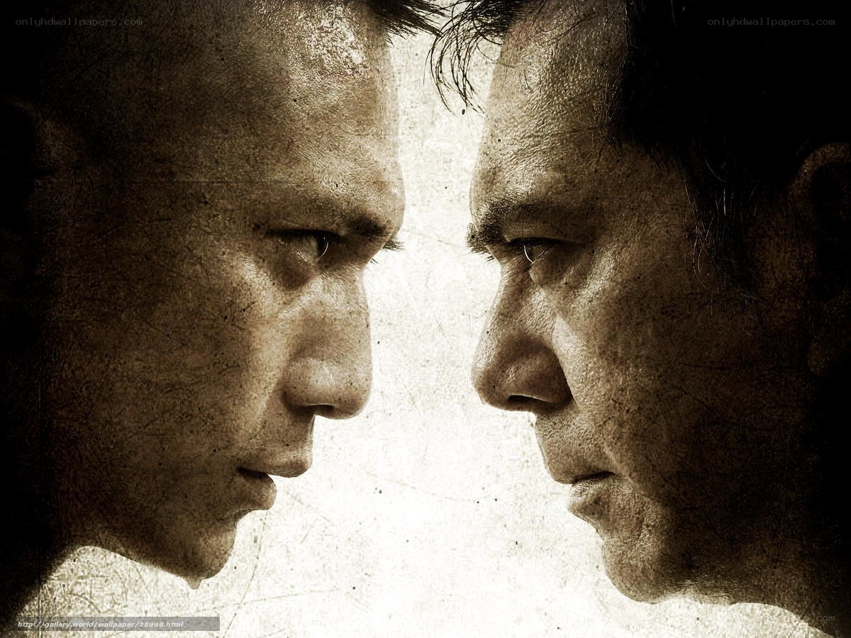 two men facing off