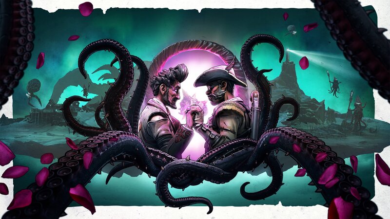 Two Men Fighting Tentacles