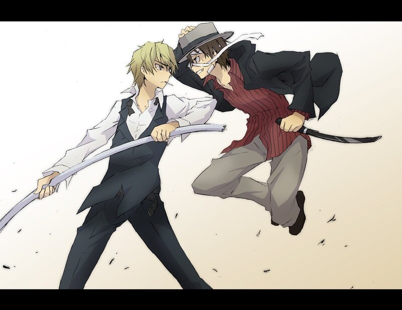 Two Men Fighting — White, Dramatic, Manga