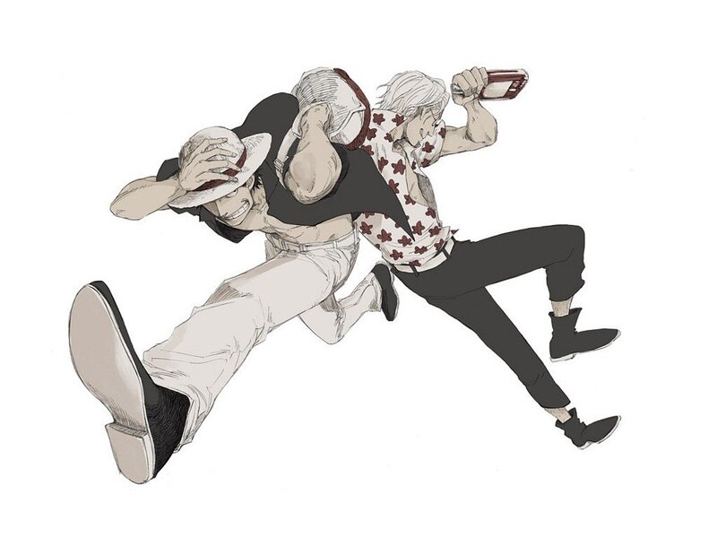 Two Men Fighting — White, Dynamic
