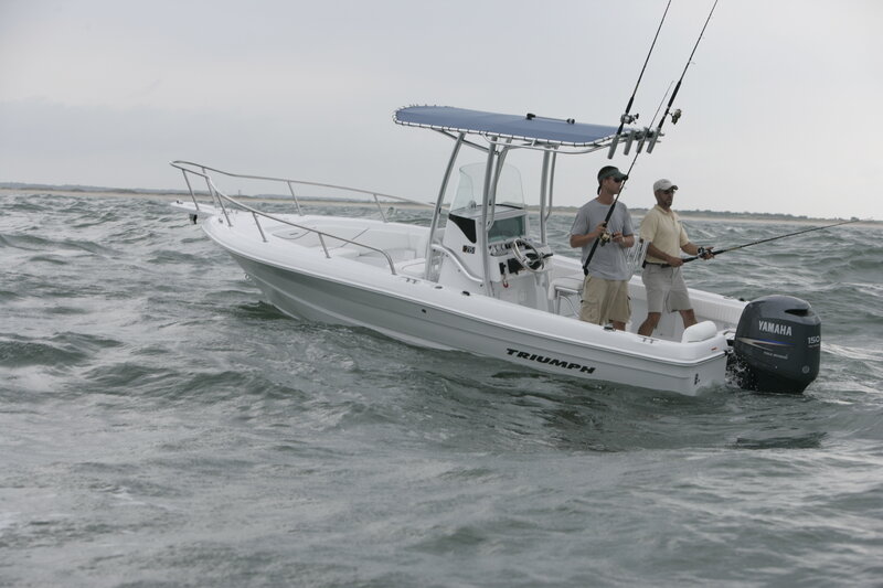 Two Men Fishing on Boat