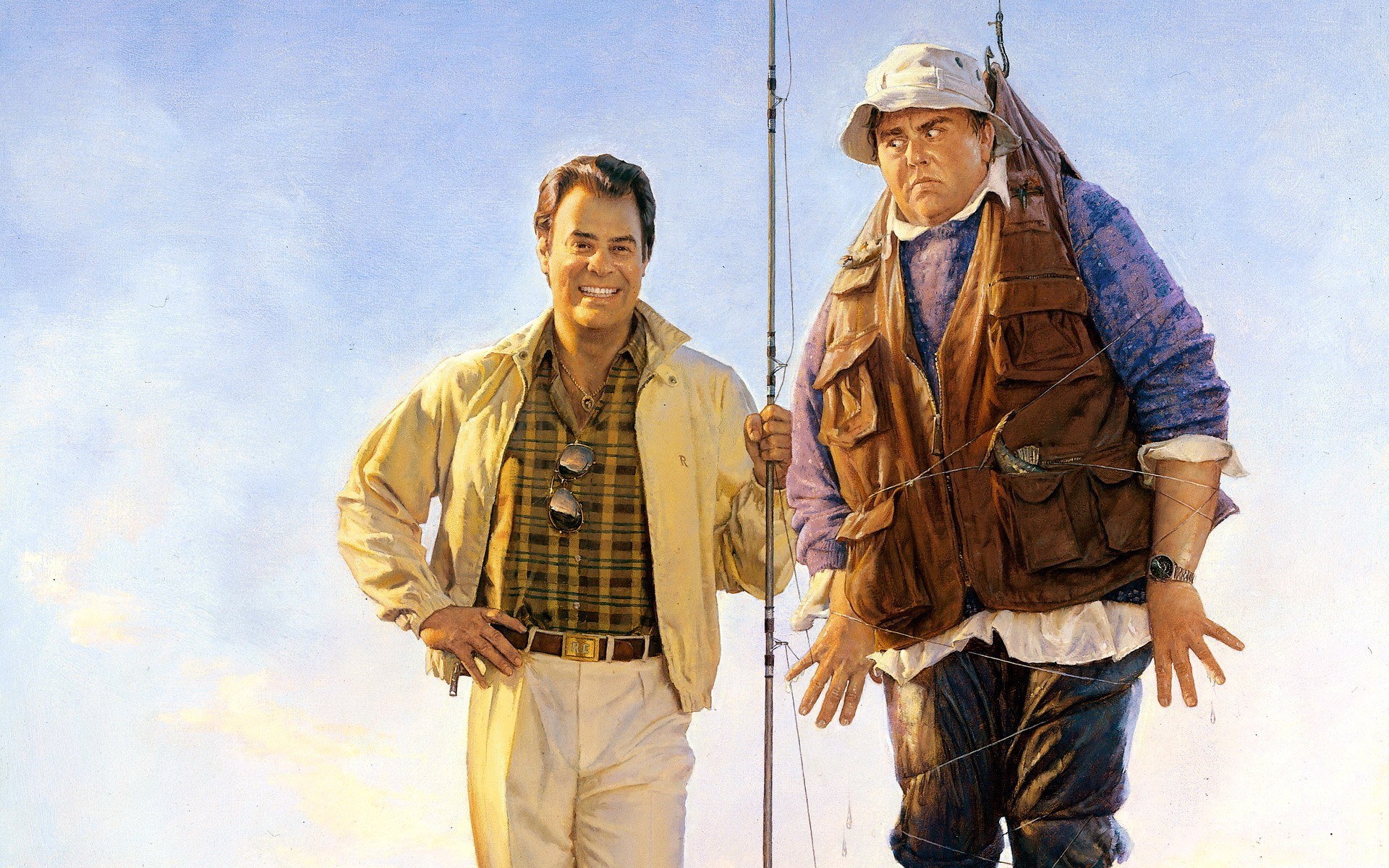 Two men fishing together
