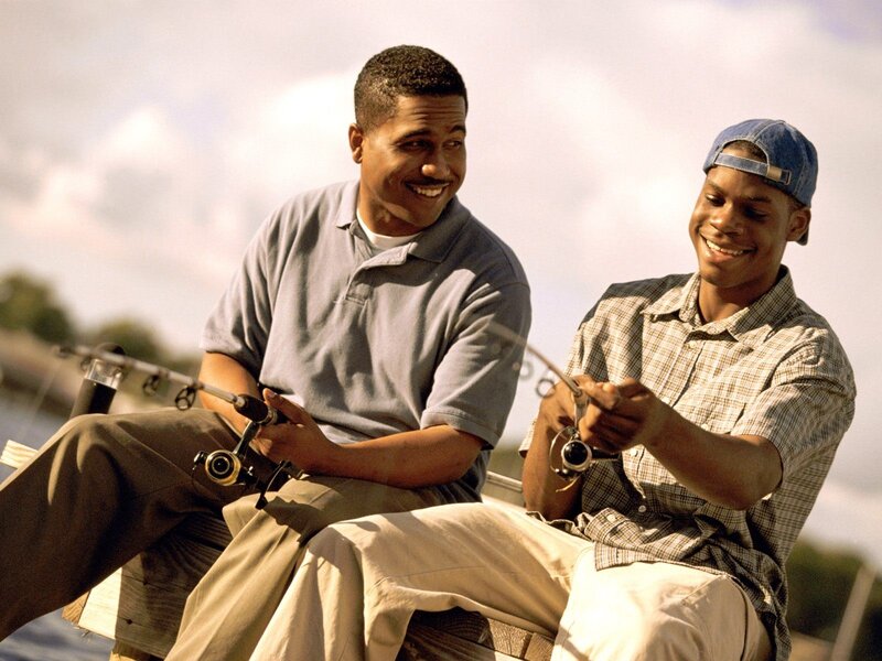 Two men fishing together