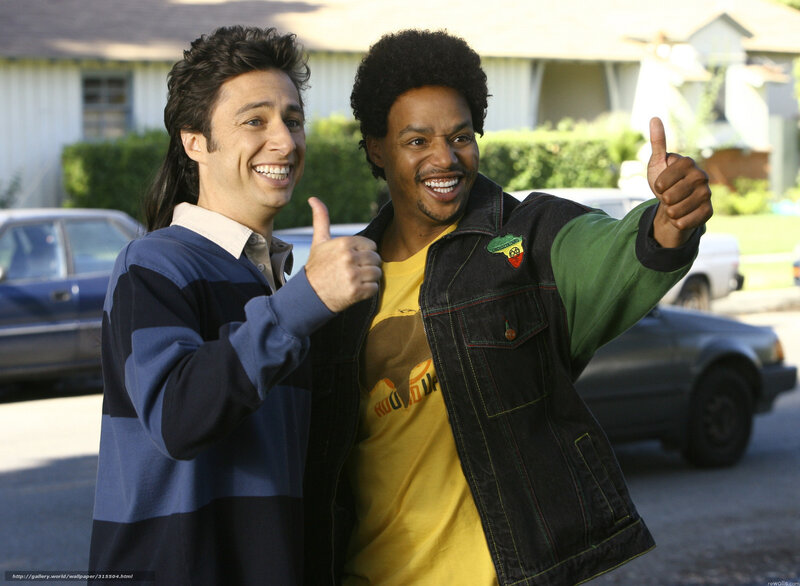 Two Men Giving Thumbs-up — Blue