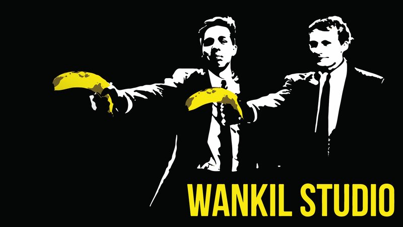 Two Men Holding Bananas — Black, Dramatic, Vector Art
