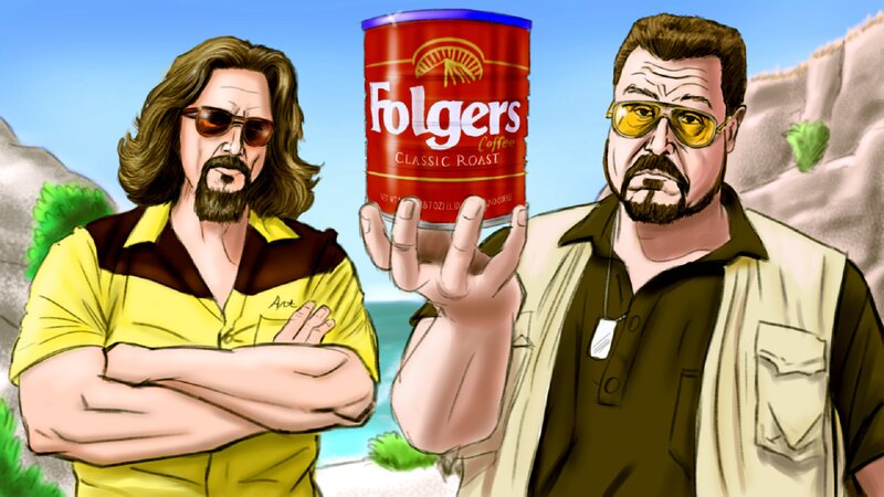 Two Men Holding Coffee Can