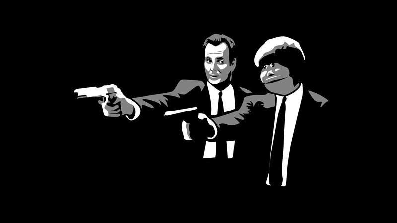 Two Men Holding Guns — Black, Dramatic, Illustration, Gun